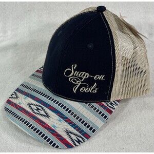 Snap On Tools SnapBack Trucker Hat w/Aztec Bill Blue Front NWT